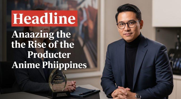 Editorial illustration of a Philippine animation studio with storyboard, production staff, and city skyline.