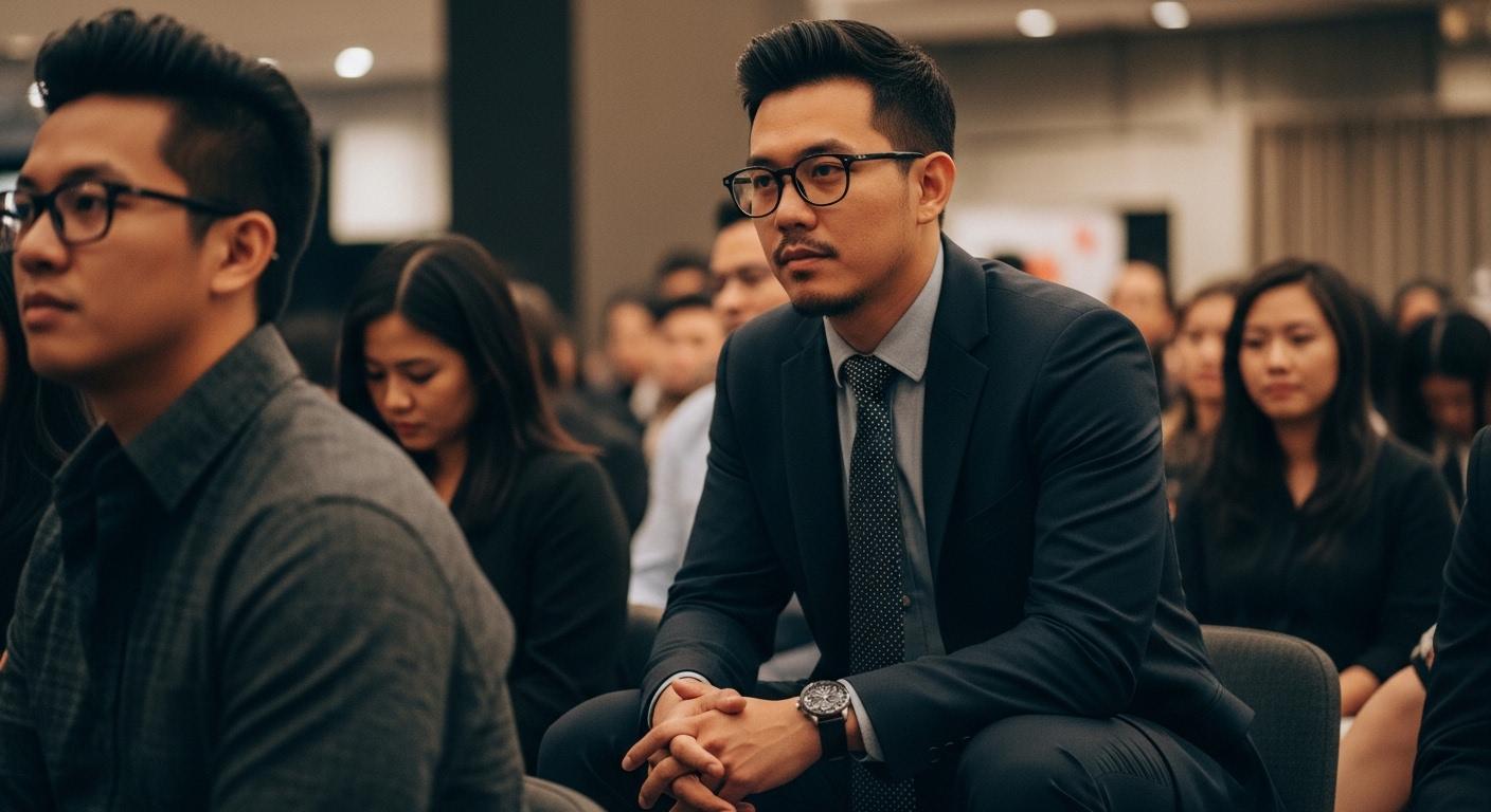 Editorial illustration of Jujutsu Kaisen-inspired scenes over a Philippine cityscape