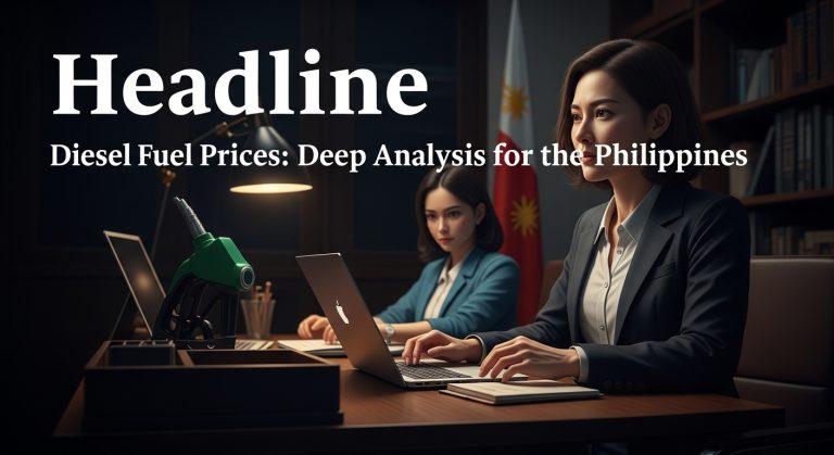 Editorial illustration showing diesel price trends in a Philippine city with anime-inspired visuals
