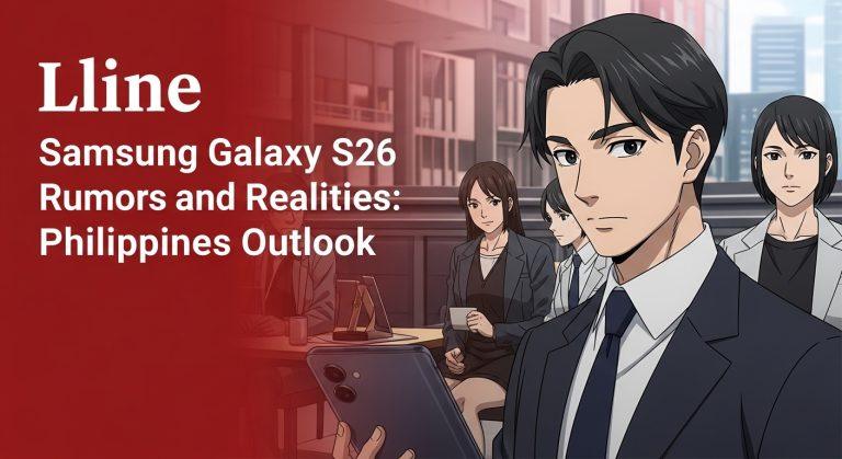 Samsung Galaxy S26 in a neon Manila night setting with anime-inspired aesthetics